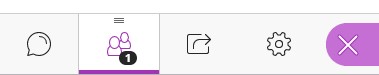 Collaborate tools with the participant icon identified in purple