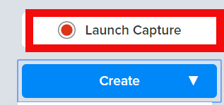 Launch capture option highlighted in red