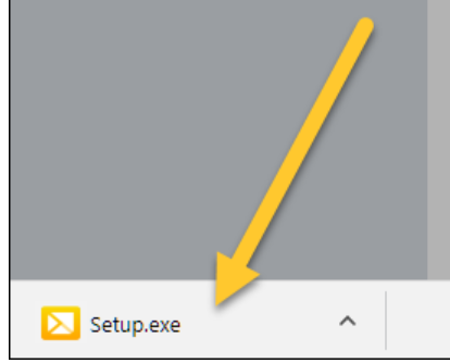 Setup.exe folder with an arrow pointing to it