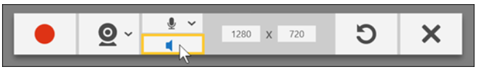 System audio highlighted on the recording options menu