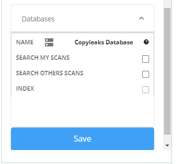 Checkboxes for Copyleaks