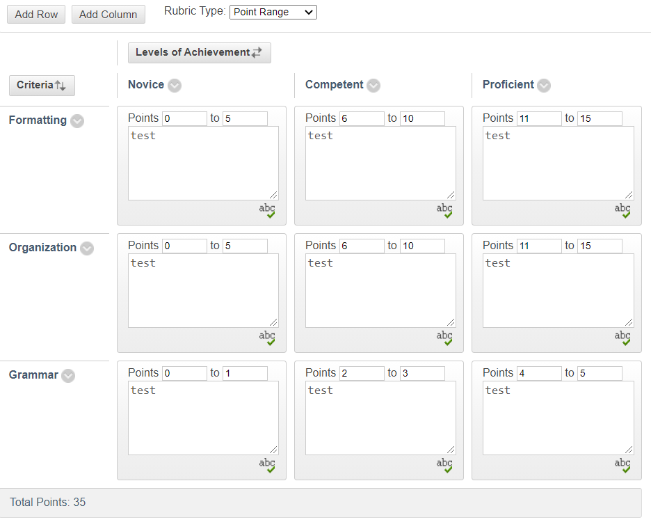 Creating Rubrics in Blackboard Centre of Leadership, Learning